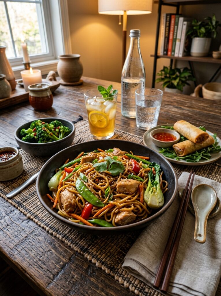 Rotisserie Chicken Lo Mein 15 Chicken lo mein with side 202605062327