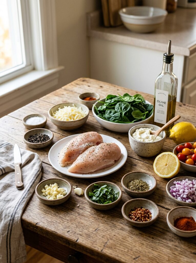 Ricotta Spinach Stuffed Chicken: Homemade Recipe 13 Chicken stuffed ingredients arra… 202605251451