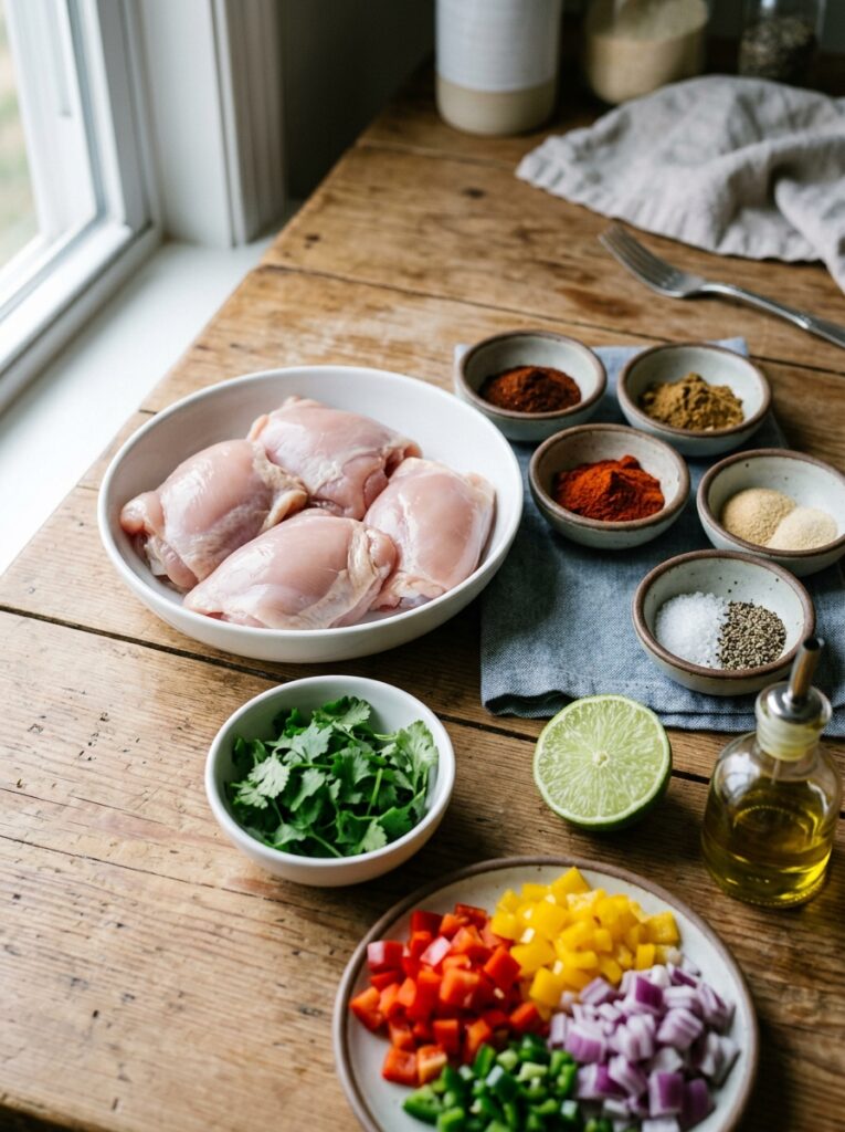 Air Fryer Taco Chicken Thighs: Juicy, Flavorful, and Ready in Minutes 13 Chicken thighs and spices arranged 202606022016