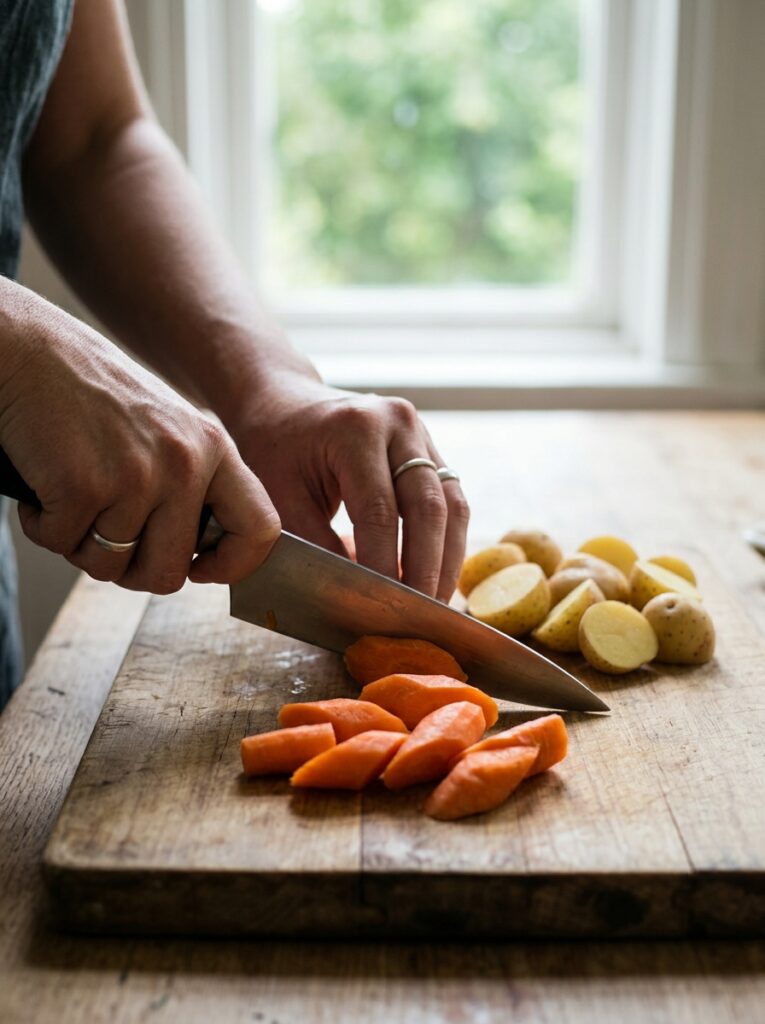 Chicken thighs carrots cooking p… 202605231824