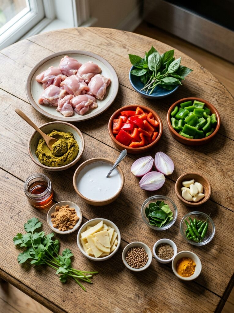 Green Curry Chicken Thighs: A Creamy, Spicy, and Aromatic Thai Delight 13 Chicken thighs green curry ingre… 202605122229