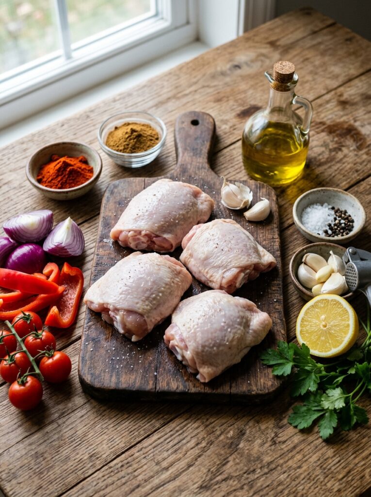 Shawarma Chicken Thighs: Juicy Homemade Spiced Recipe 13 Chicken thighs ingredients arran… 202605021749