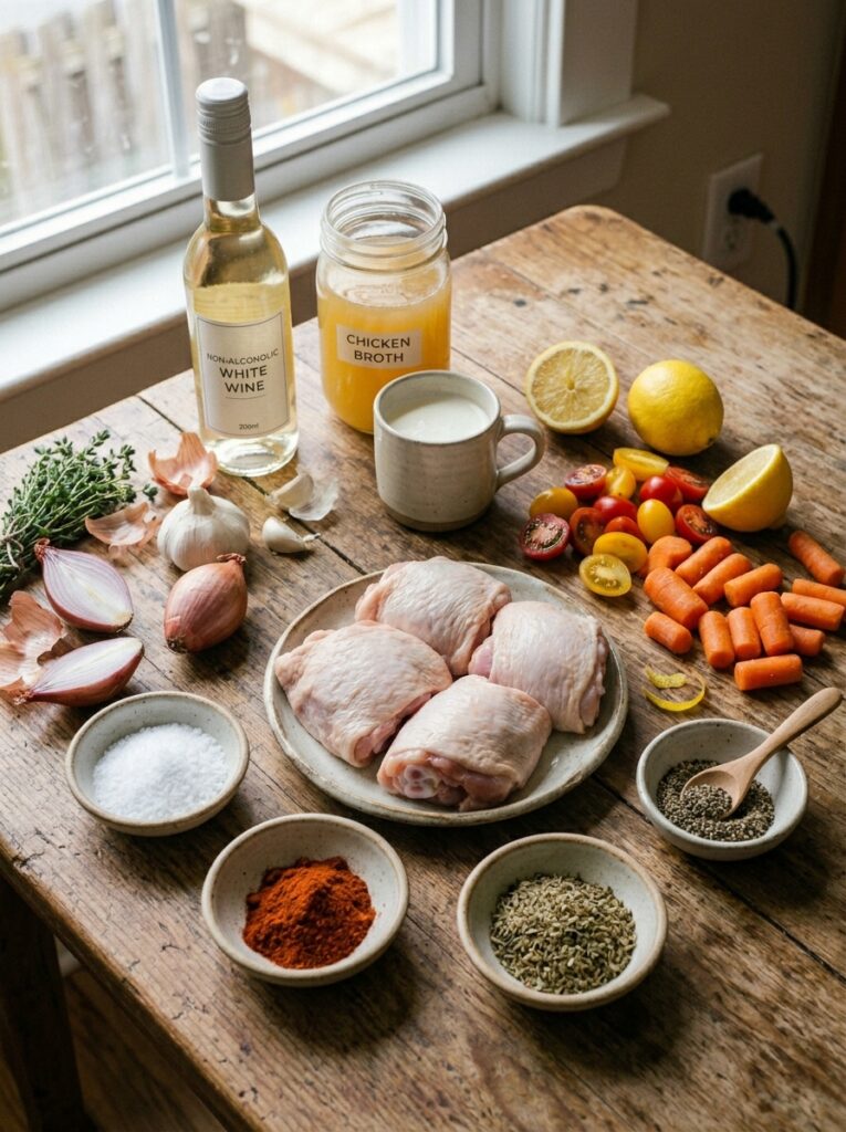 White Wine Chicken Thighs: A Flavorful and Easy Homemade Recipe 13 Chicken thighs ingredients arran… 202605162149