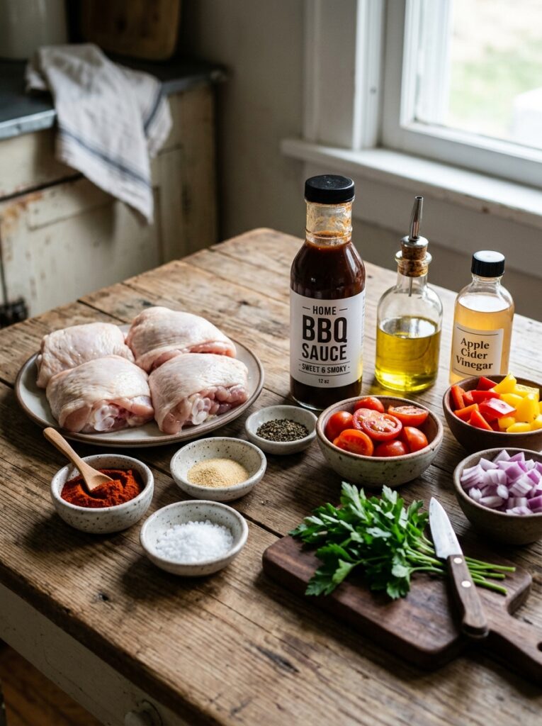 BBQ Baked Chicken Thighs: Easy Homemade Recipe 13 Chicken thighs ingredients for BBQ 202605092013