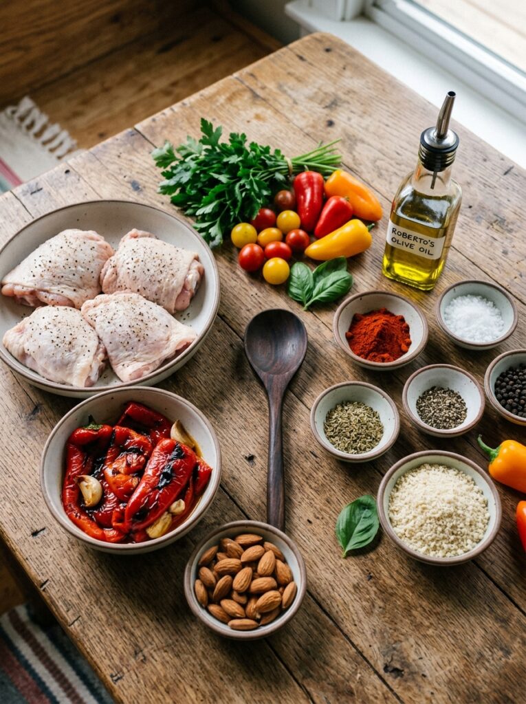 Romesco Chicken Thighs: The Ultimate Mediterranean Dinner 13 Chicken thighs with ingredients … 202605050005