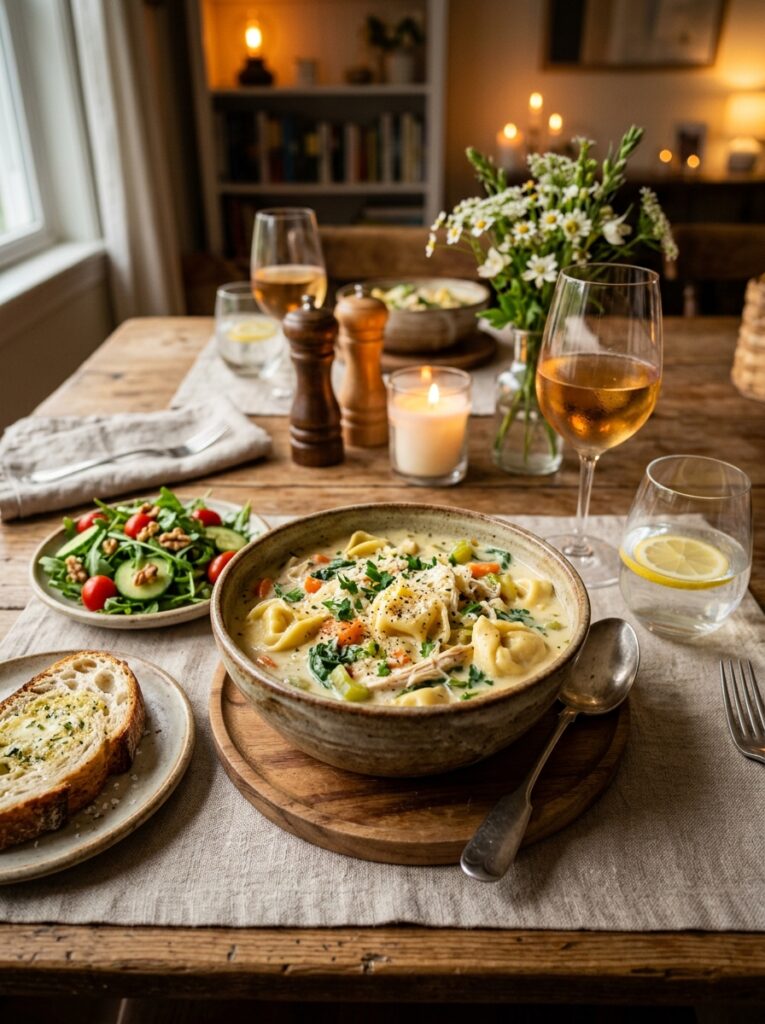 Creamy Chicken Tortellini Soup: A Cozy, Indulgent Meal 15 Chicken tortellini soup setup 202606071946