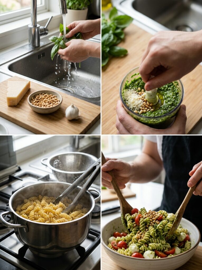 Creamy Basil Pesto Pine Nut Pasta Salad 14 Cooking Creamy Basil Pesto Pasta 202606062045