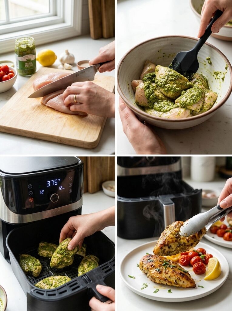 Air Fryer Pesto Chicken Breast: A Quick, Flavor-Packed Dinner Solution 14 Cooking air fryer pesto chicken 202605101411