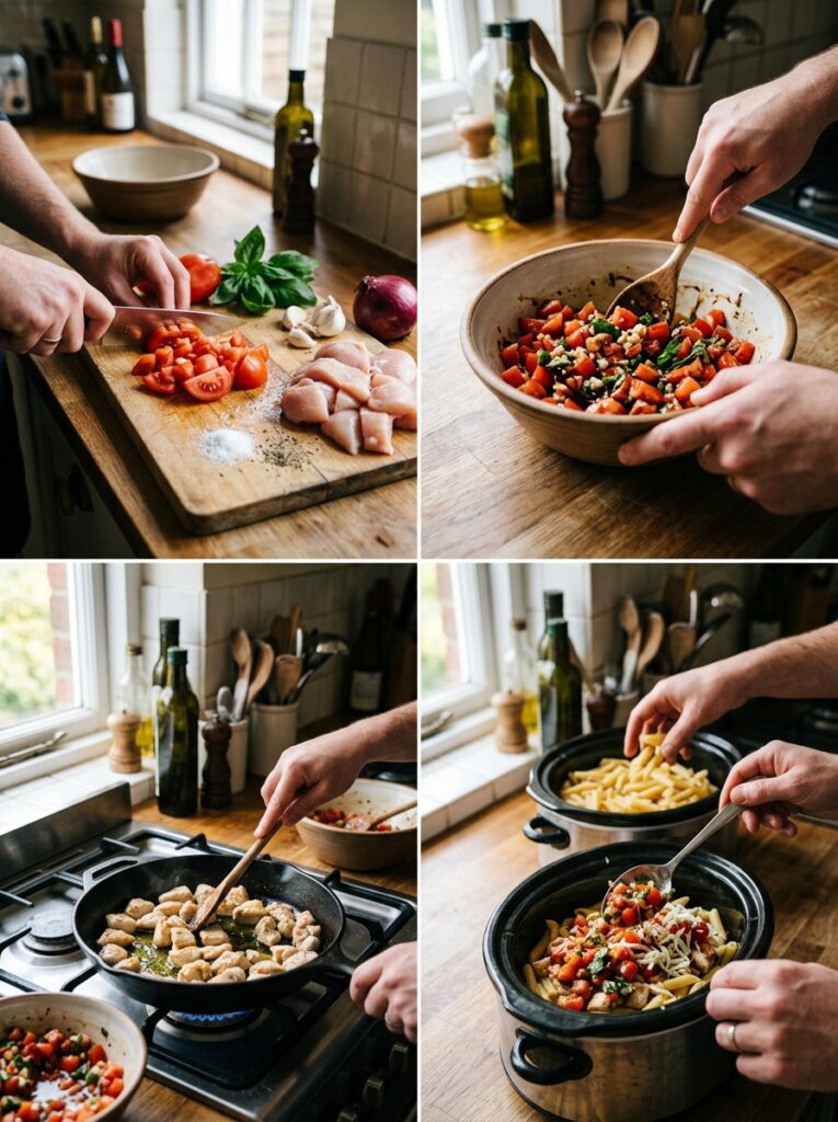 Crockpot Chicken Bruschetta Pasta 14 Cooking chicken bruschetta pasta… 202605291635