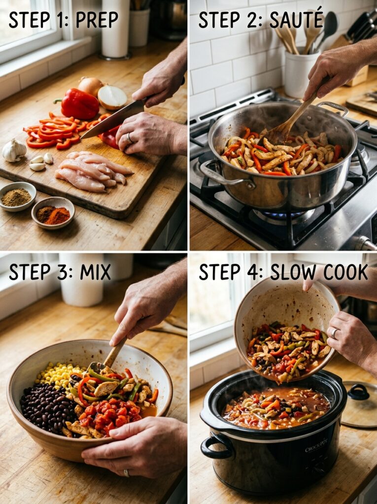 slow cooker chicken fajita soup recipe 14 Cooking chicken fajita soup step… 202605182344