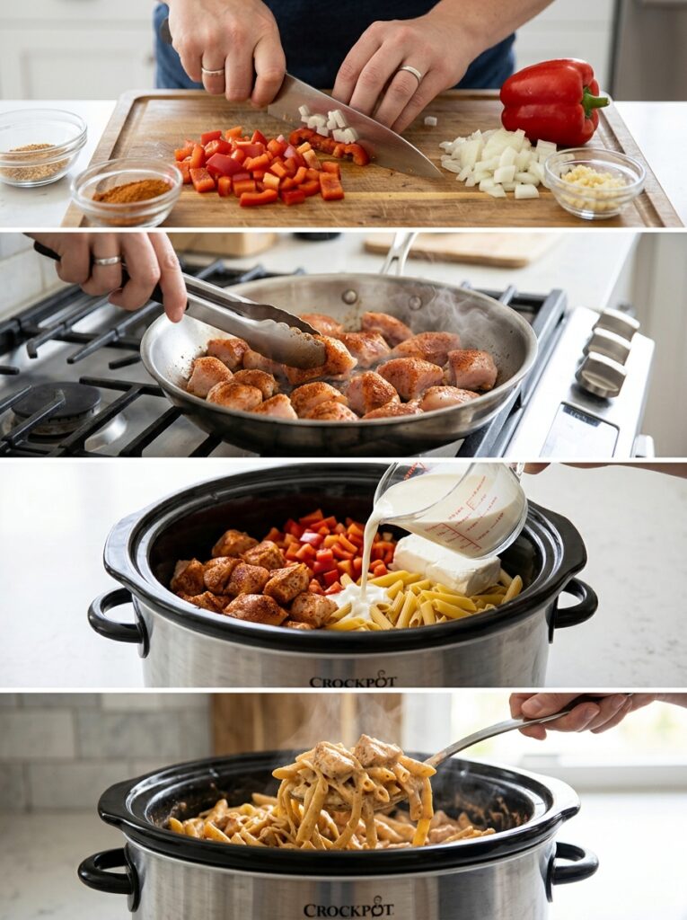 Crockpot Creamy Cajun Chicken Pasta Recipe 14 Cooking creamy cajun chicken pasta 202605190004