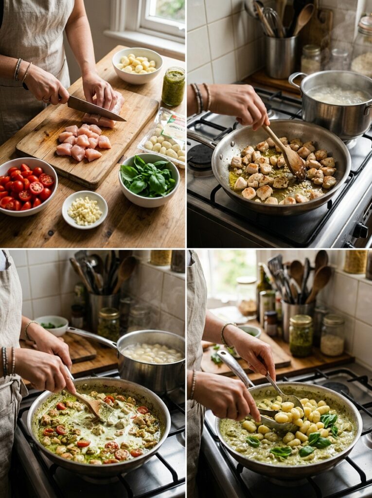 Cooking creamy pesto chicken gno… 202605111302