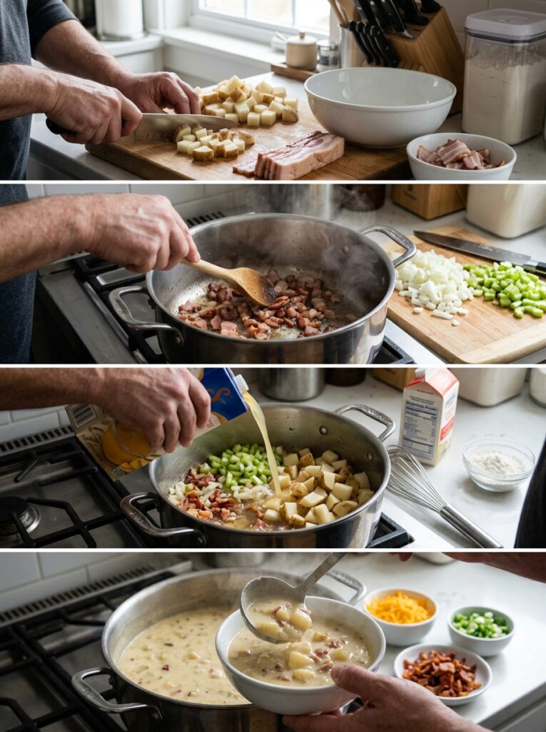 Loaded Baked Potato Soup Bacon 14 Cooking loaded baked potato soup 202606072006