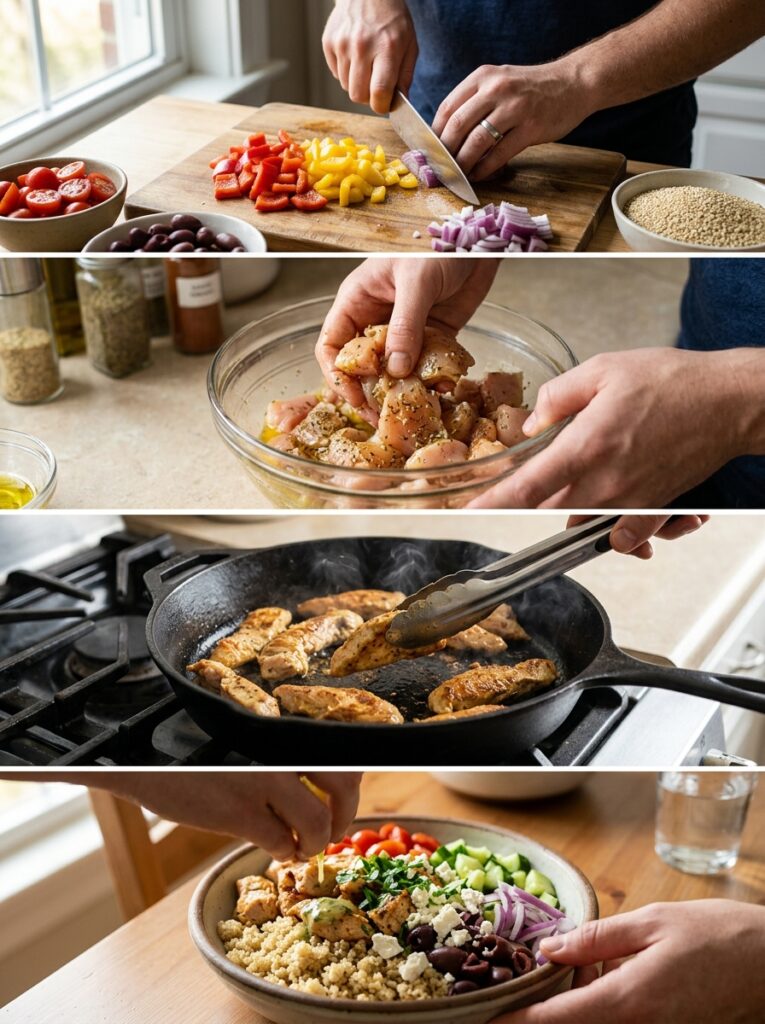 Mediterranean Chicken Quinoa Bowls: Complete Homemade Recipe 14 Cooking mediterranean chicken qu… 202605231836