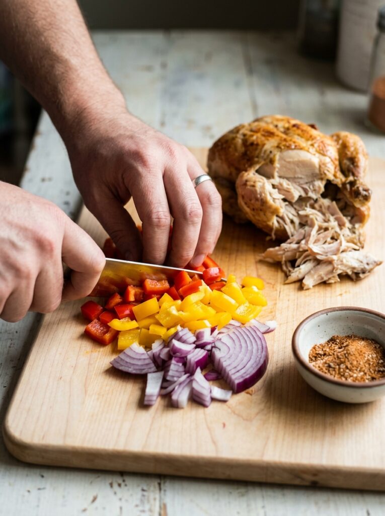 Rotisserie Chicken Fajita Stuffed Peppers 14 Cooking rotisserie chicken fajit… 202605251528