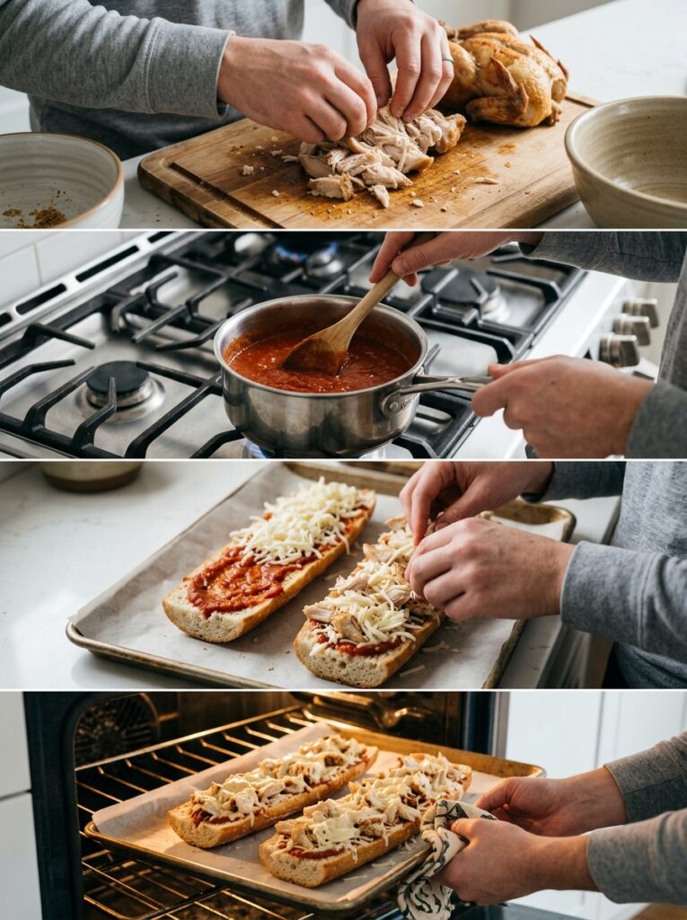 Rotisserie Chicken French Bread Pizza 14 Cooking rotisserie chicken frenc… 202605171828