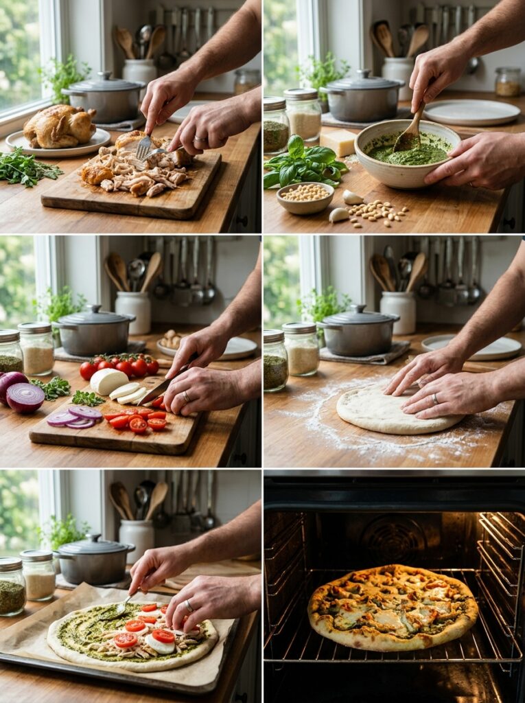 Rotisserie Chicken Pesto Pizza: Easy Homemade Recipe Guide 14 Cooking rotisserie chicken pesto… 202605182347