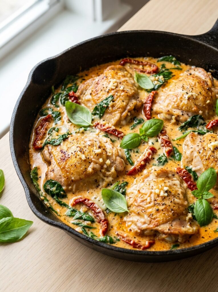 Creamy Tuscan Chicken Thighs: A Rich, One-Skillet Italian Dinner 12 Creamy Tuscan chicken thighs recipe 202605131825