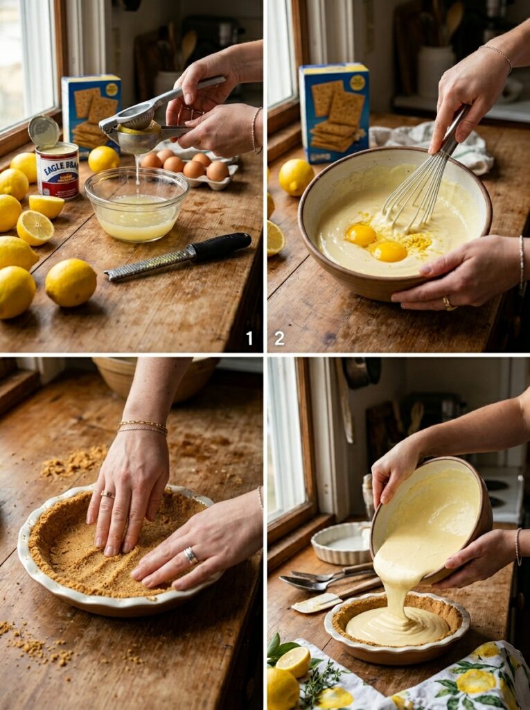 Creamy lemon icebox pie condensed milk 14 Creamy lemon icebox pie cooking 202606091838