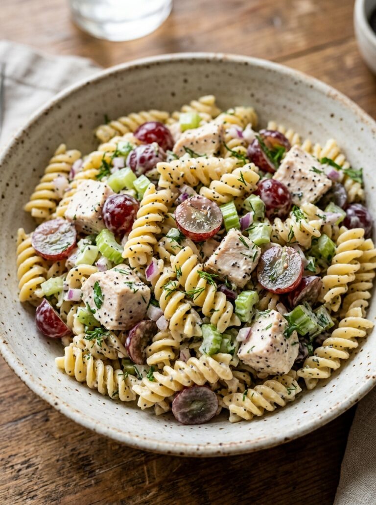 Creamy Poppyseed Chicken Grape Pasta Salad: A Dreamy Summer Dish 17 Creamy poppyseed chicken pasta s… 202606051756