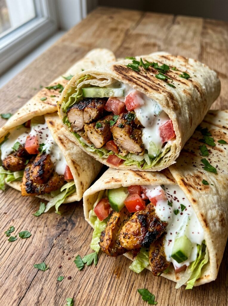 Crispy chicken shawarma wraps 202605231525