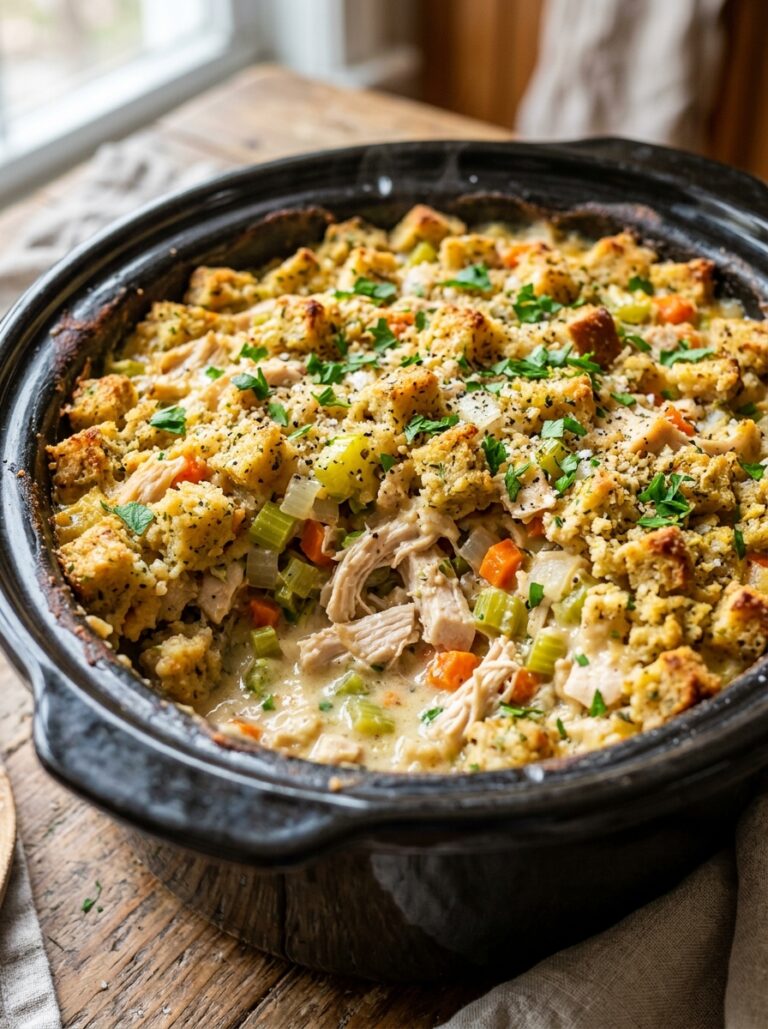 crockpot chicken and stuffing casserole: Easy, Cheesy, Comfort Food Dinner 17 Crockpot chicken stuffing casserole 202605062304