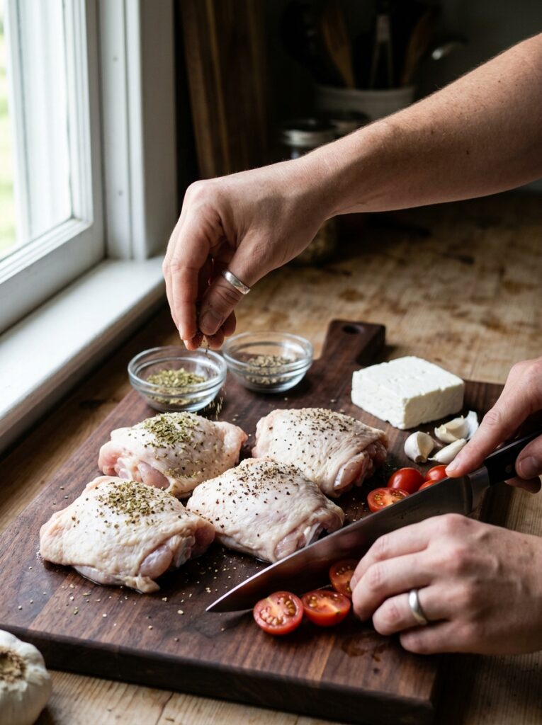 feta tomato chicken thighs 14 Feta tomato chicken thighs cooking 202605062320