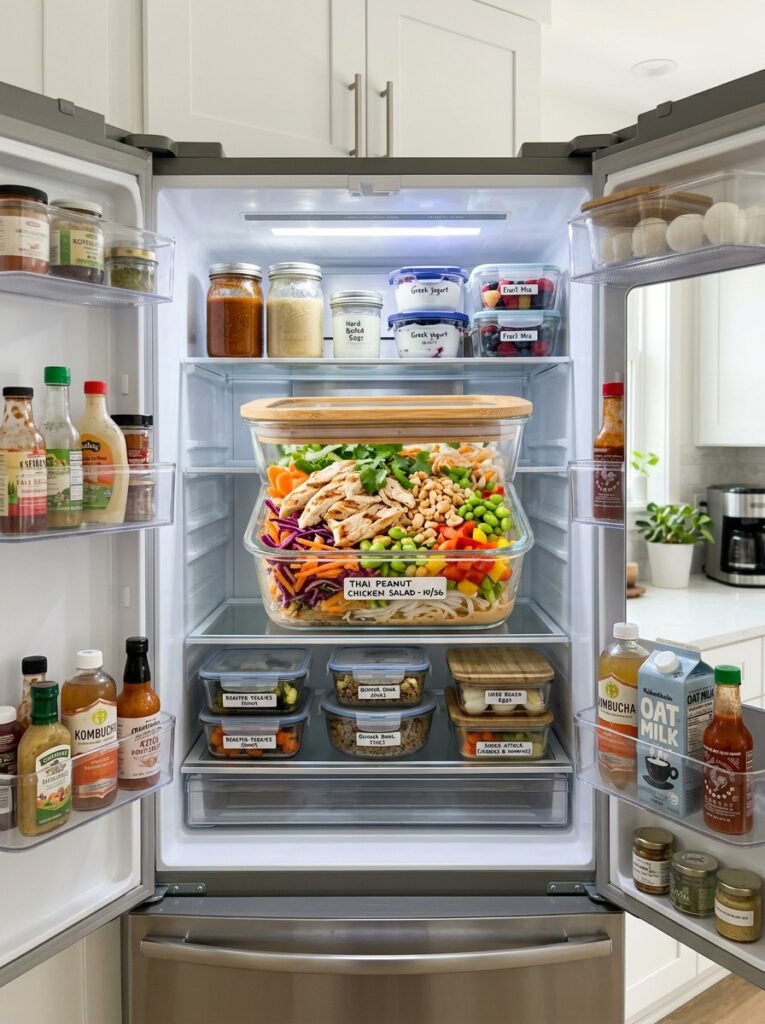 Chicken Breast Thai Peanut Salad: Easy Homemade Recipe 16 Food containers with chicken salad 202605311654