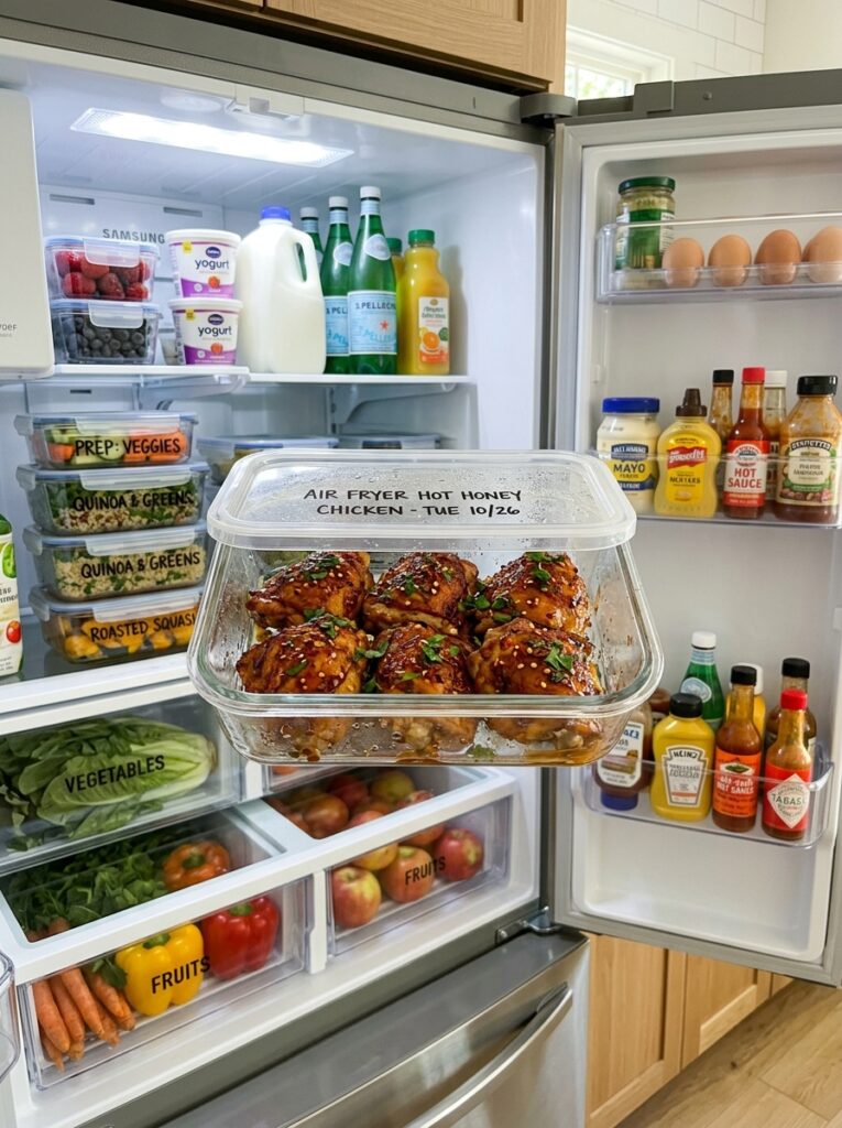 Air Fryer Hot Honey Chicken Thighs 16 Food containers with chicken thighs 202605251514