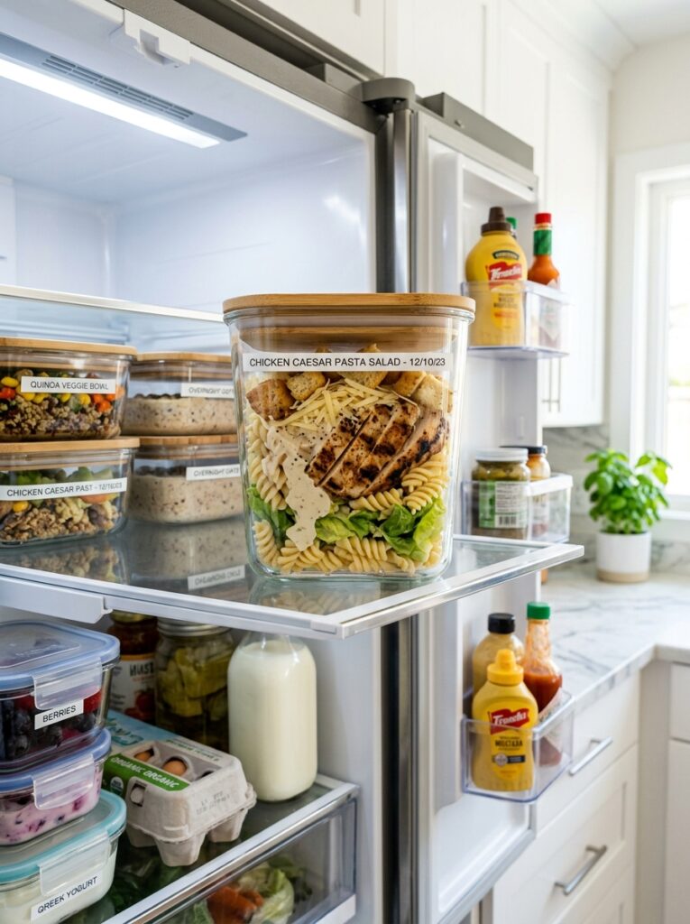 Chicken Breast Caesar Pasta Salad: Easy Recipe Guide 16 Food containers with pasta salad 202605171810