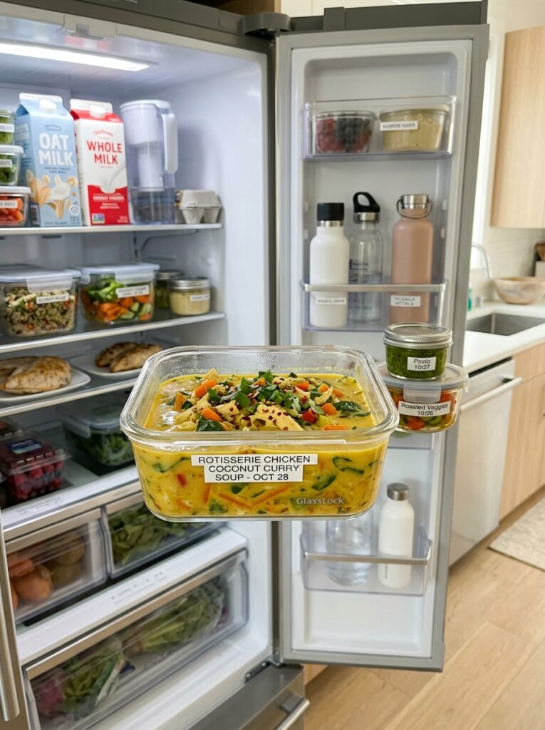 Rotisserie Chicken Coconut Curry Soup 16 Food containers with rotisserie … 202605092004