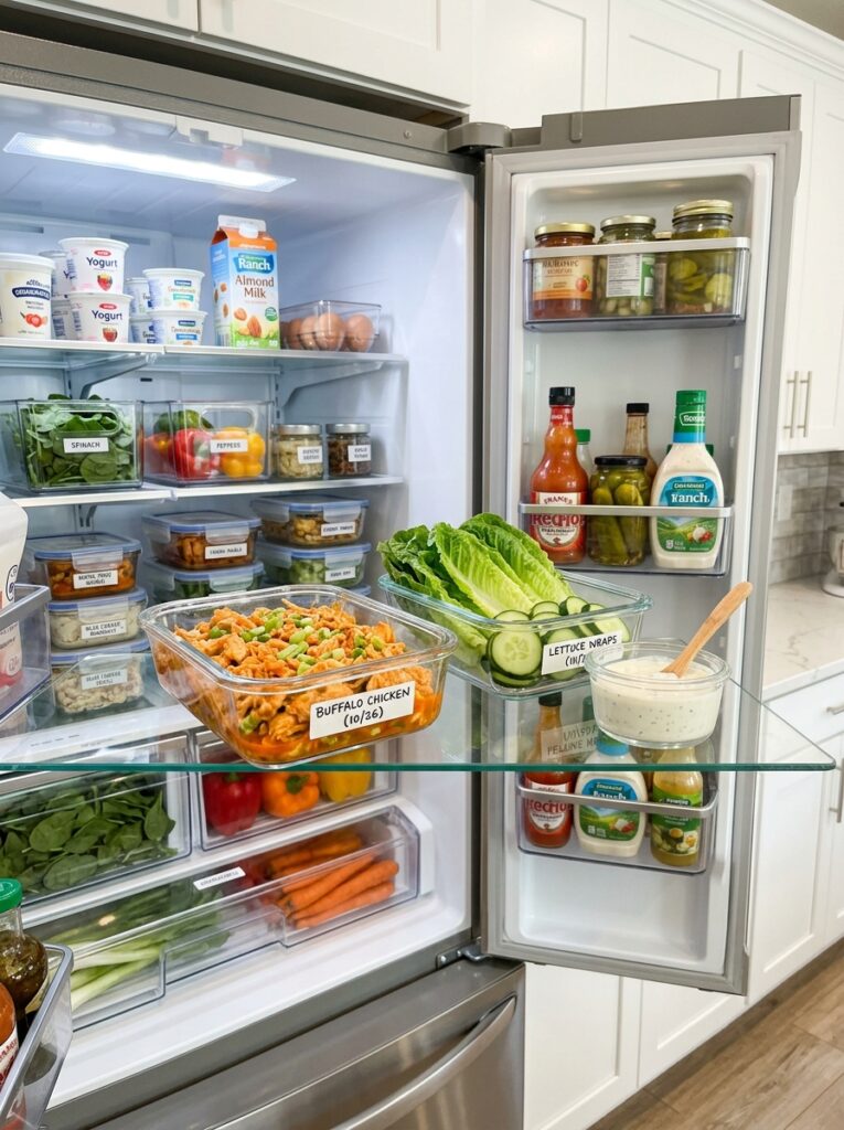 Buffalo Chicken Lettuce Wraps 16 Food storage buffalo chicken wraps 202605081305