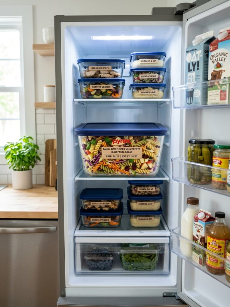 Tangy Apple Cider Vinaigrette Slaw Pasta Salad 16 Food storage containers Tangy Ap… 202606062054