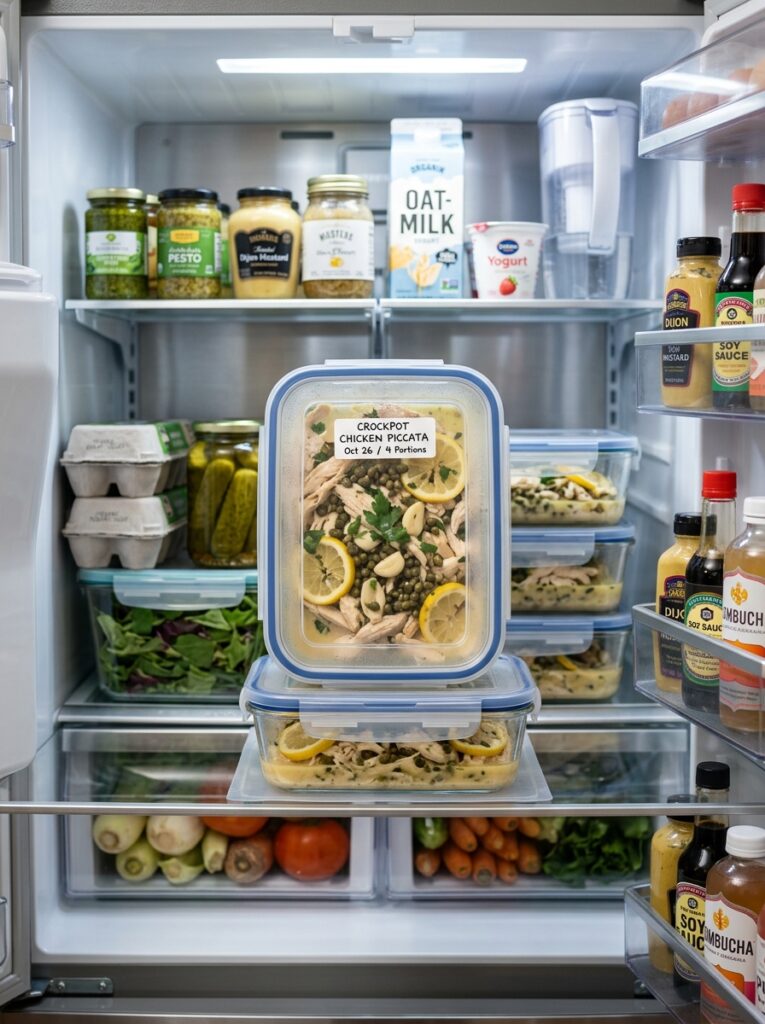 Crockpot Chicken Piccata 16 Food storage containers crockpot… 202605211332