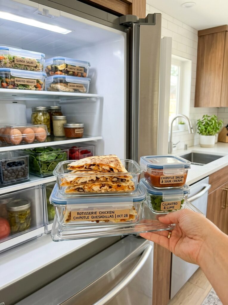 rotisserie chicken chipotle quesadillas 16 Food storage containers fridge o… 202605231854
