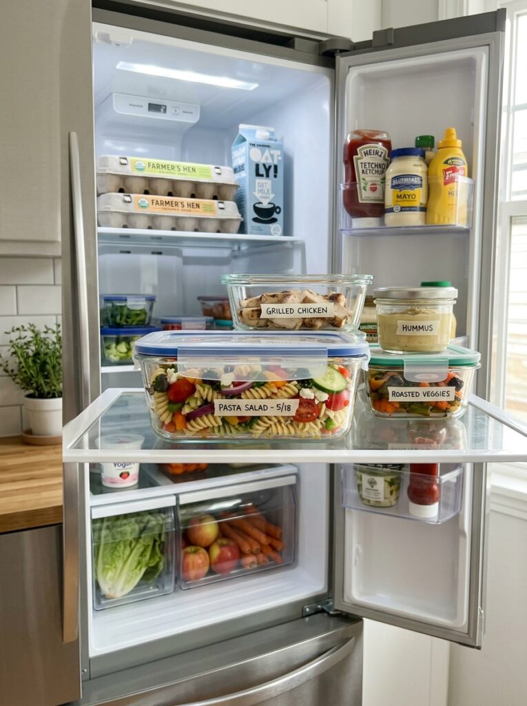 Pantry staple leftover veggie pasta salad 16 Food storage containers pantry o… 202606031930