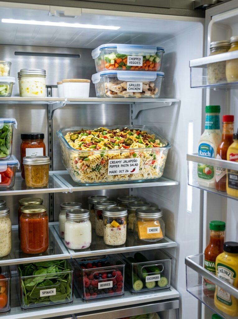 Creamy Jalapeño Popper Cold Pasta Salad: The Ultimate Creamy Jalapeño Popper Cold Pasta Salad Recipe 5 Food storage containers pasta salad 202606041758