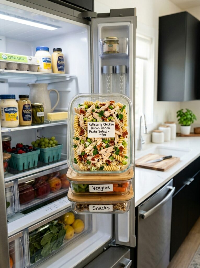 rotisserie chicken bacon ranch pasta salad: The Ultimate Easy Recipe 16 Food storage containers rotisser… 202605311737