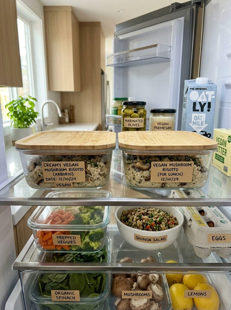 Creamy Vegan Mushroom Risotto Arborio Recipe 16 Food storage containers vegan ri… 202606121559