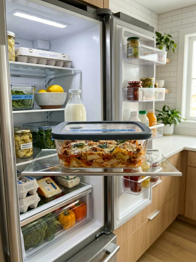 rotisserie chicken ravioli bake: A Cozy, Creamy Dinner Ready in 30 Minutes 16 Food storage containers with chi… 202605291646