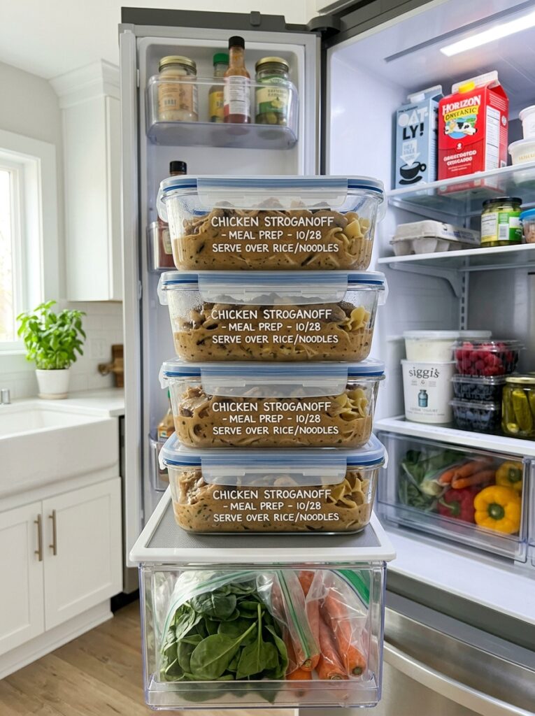 crockpot chicken stroganoff: Easy Creamy Slow Cooker Recipe 16 Food storage containers with chi… 202605311731
