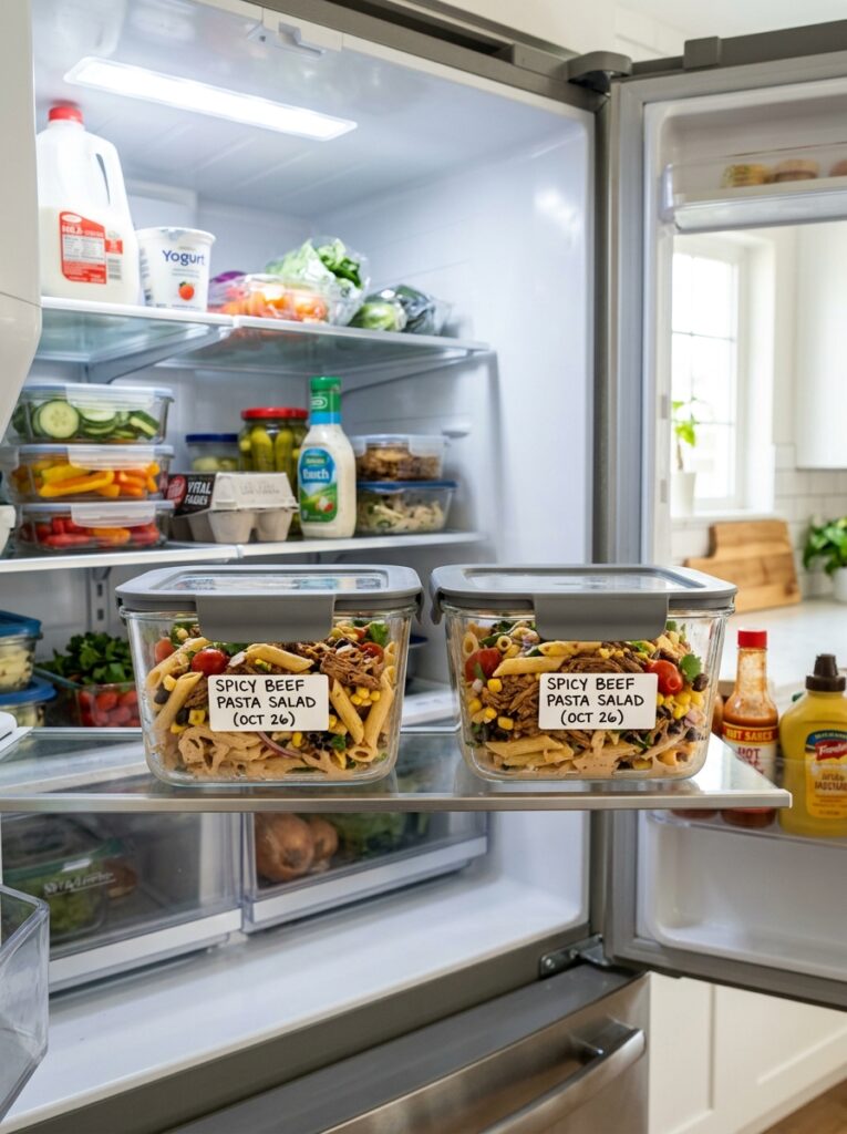 Spicy Chipotle Ranch Shredded Beef Pasta Salad: A Bold, Flavor-Packed Meal for Any Occasion 5 Food storage containers with pas… 202606062050