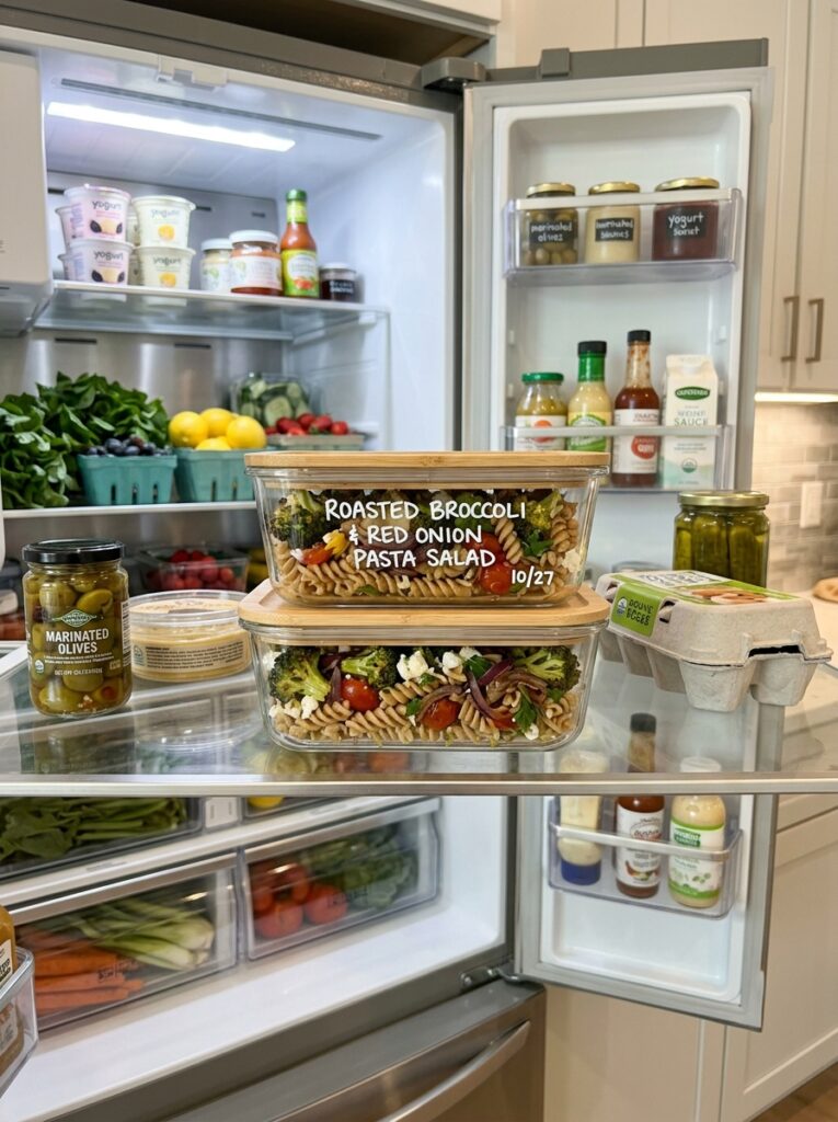 Roasted Broccoli Red Onion Pasta Salad: The Ultimate Guide to a Healthy, Flavorful Meal 16 Food storage containers with salad 202606051752