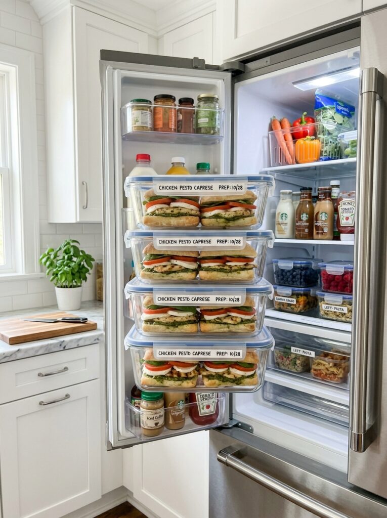 Chicken Pesto Caprese Sandwiches: Ultimate Homemade Recipe 16 Food storage containers with san… 202605302116