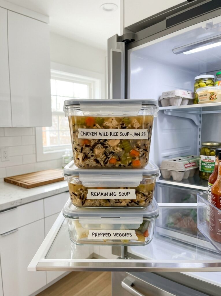 slow cooker chicken and wild rice soup 16 Food storage containers with soup 202605302109