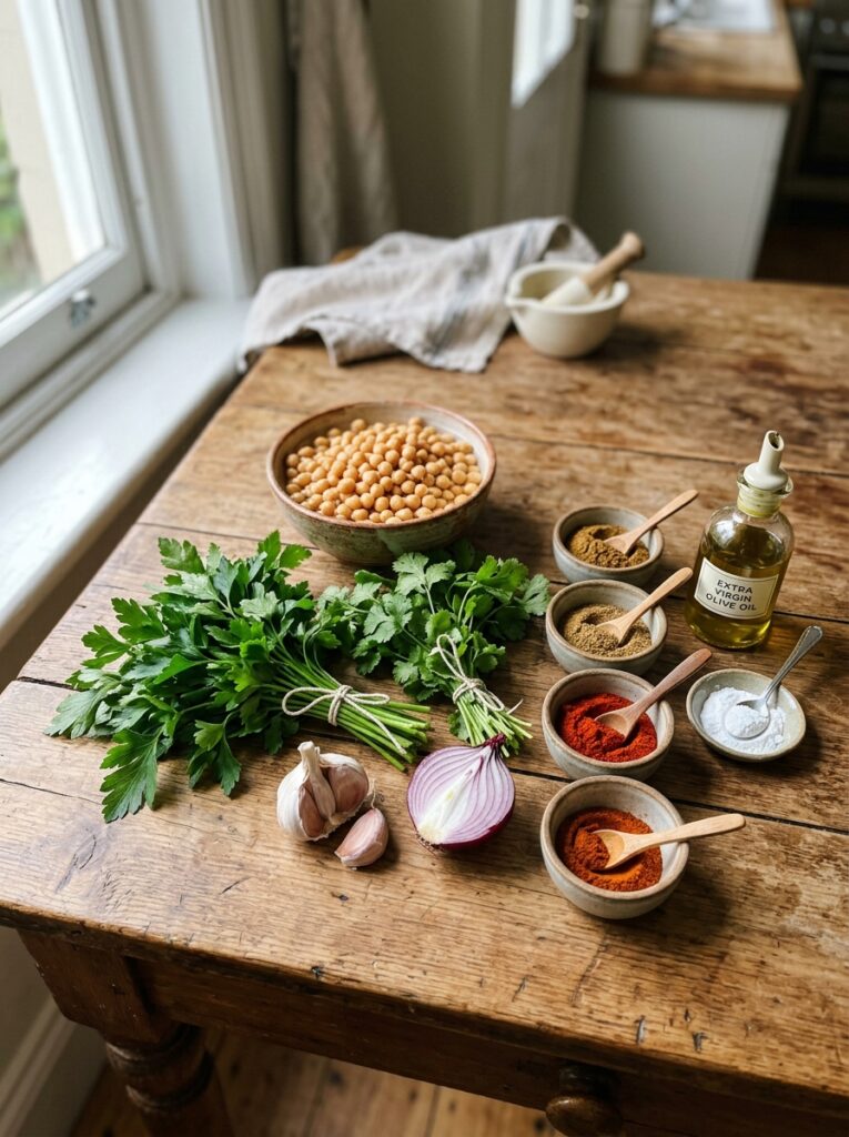Crispy baked falafel recipe authentic 2 Fresh ingredients for falafel re… 202606121627