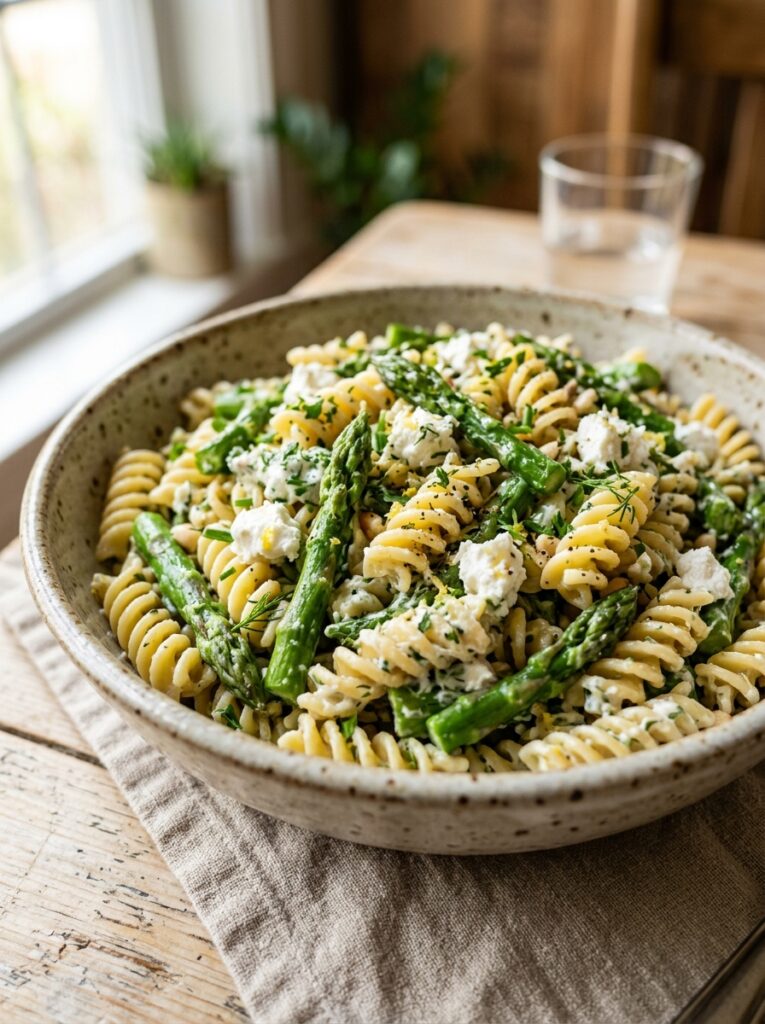 Herbed Goat Cheese Asparagus Pasta Salad 1 Goat cheese asparagus pasta salad 202606041802