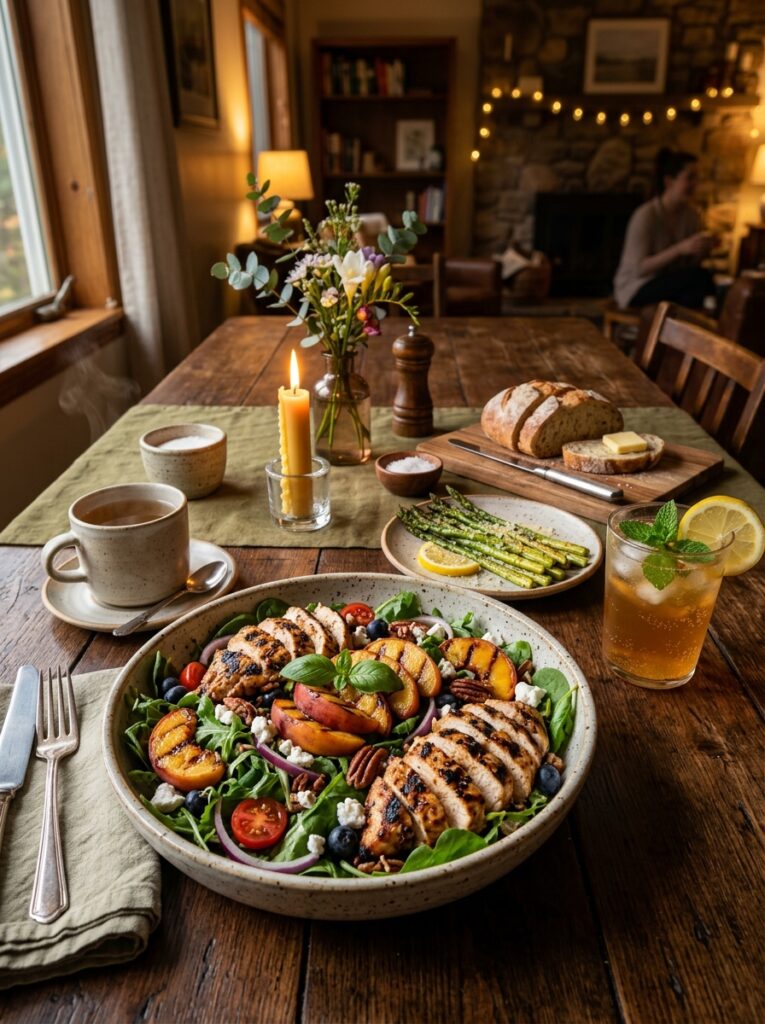 Grilled Peach Chicken Breast Salad: Easy Homemade Recipe 15 Grilled Peach Chicken Salad setup 202605121628