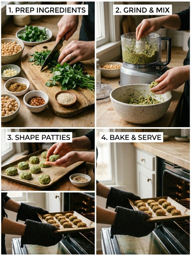 Crispy baked falafel recipe authentic 3 Hands preparing falafel recipe 202606121627