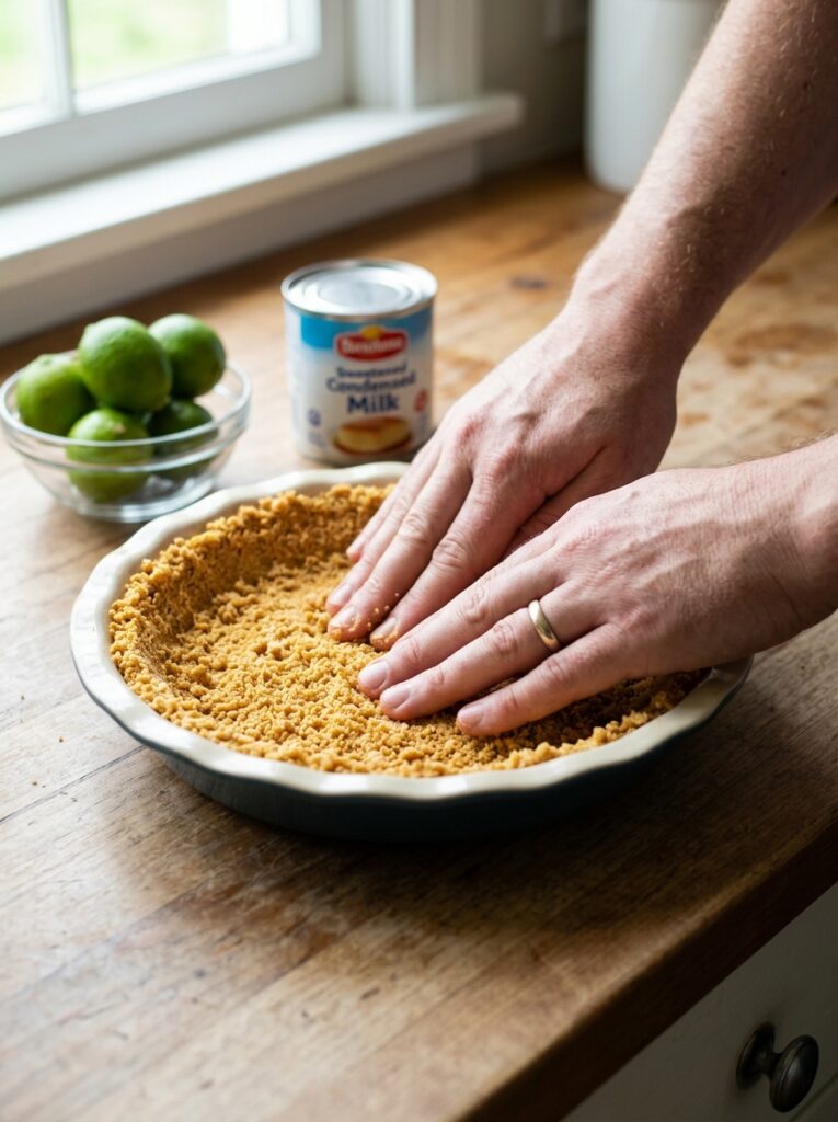 Hands preparing key lime pie 202606091931